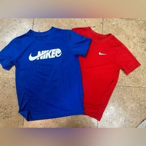 Nike Kids Dri-Fit Tees in Blue and Red